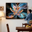 Fractal Lotus Canvas Wall Art, Blue Orange Glowing Flower Abstract Print, Modern Zen Meditation Room Decor, Ethereal Digital Art, Living Room by MyGreatCanvas | Canvas Wall Art Prints | Photo Prints & Wall Decor