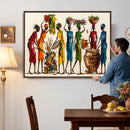 African Folk Art Canvas Wall Art, Colorful African Women Village Painting Print, Tribal Ethnic Home Decor, Vibrant African Art, Living Room by MyGreatCanvas | Canvas Wall Art Prints | Photo Prints & Wall Decor