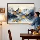 Lake Abstract Mountain Wall Art Canvas Print