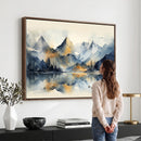 Lake Abstract Mountain Wall Art Canvas Print