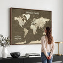 Personalized Push Pin World Map Canvas Print – Custom Travel