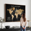 Personalized World Map Print | Customize Map with Push Pin