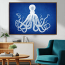Large 3-Panel Blue Octopus Canvas Wall Art | Coastal Marine by MyGreatCanvas | Canvas Wall Art Prints | Photo Prints & Wall Decor