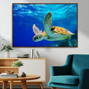Sea Turtle Wall Art Canvas Print, Sea life in the Ocean Wall