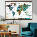 Modern Watercolor World Map Canvas Wall Art – Framed by MyGreatCanvas | Canvas Wall Art Prints | Photo Prints & Wall Decor