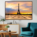 Paris Eiffel Tower Sunset Canvas Wall Art Print - Iconic