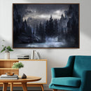 Night Landscape and Trees Wall Art Canvas Print