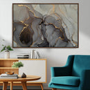 Gray Marble Fluid Wall Art – Modern Abstract Canvas Print