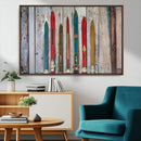 Vintage Wooden Weathered Ski's in Front of an Old Barn Wall by MyGreatCanvas | Canvas Wall Art Prints | Photo Prints & Wall Decor