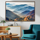 Misty Mountain Sunrise Triptych Canvas Print – Autumn