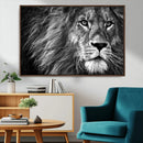 Black and White Lion Canvas Wall Art Print – Wildlife by MyGreatCanvas | Canvas Wall Art Prints | Photo Prints & Wall Decor