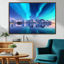 Northern Lights above Mountain Wall Art, Northern Lights