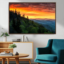 Forest Landscape Wall Art Sunset Canvas, Forest Sunset