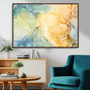 Green and Yellow Marble Fluid Effect Wall Art, Green and