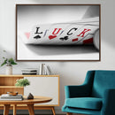 Framed Luck Poker Cards Canvas – Modern Triptych Wall Art,