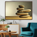 Fluvial Zen Stones Canvas Wall Art Print