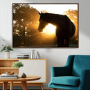 Horse at Sunset Wall Art Animal Canvas Print