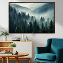 Captivating Misty Forest Wall Art Premium Canvas Print a