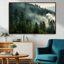 Misty Forest Wall Art Premium Canvas Print a Foggy and
