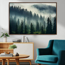 Captivating Misty Forest Wall Art Premium Canvas Print a