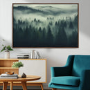 Misty Forest Wall Art Premium Canvas Print a Foggy and
