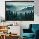 Captivating Misty Foggy Forest Wall Art Premium Canvas Print