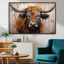 Scottish Highland Cow Cattle Art Print on Wood Style by MyGreatCanvas | Canvas Wall Art Prints | Photo Prints & Wall Decor