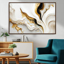 Gold Waves on Pure White Canvas – Gold Abstract Art for by MyGreatCanvas | Canvas Wall Art Prints | Photo Prints & Wall Decor