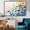 Abstract Fish Shoal Wall Art Canvas Print, Colorful Fish