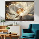 Gold Floral Wall Art Canvas Print, Framed Modern Flower Art by MyGreatCanvas | Canvas Wall Art Prints | Photo Prints & Wall Decor