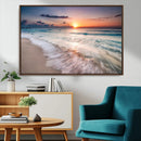 Sunset Beach Wall Art – Soothing Coastal Landscape, Ready to