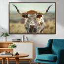 Texas Cow Longhorn Wall Art Canvas Print for Farm House Wall