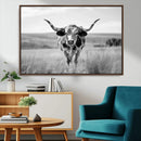 Texas Cow Longhorn Wall Art Canvas Print for Farm House Wall