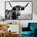 Texas Highland Cow Longhorn Canvas Print - Rustic Farmhouse by MyGreatCanvas | Canvas Wall Art Prints | Photo Prints & Wall Decor