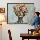 Golden Petal Wall Art Canvas Print - Silhouette Woman Wall by MyGreatCanvas | Canvas Wall Art Prints | Photo Prints & Wall Decor