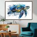 Turtle Wall Art Canvas Print, Framed Watercolor Turtle Art