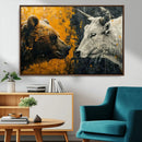 Bear and Bull Wall Art Canvas Print – Abstract Animal
