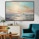 Abstract Ocean Wall Art -  Boat Wall Art Canvas Print
