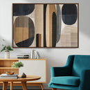 Abstract Minimalist Canvas Wall Art - Neutral Geometric