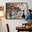 Banksy Wall Art - Banksy Girl and Butterfly Explosion Wall
