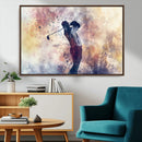 Abstract Watercolor Golf Player Wall Art Canvas Print by MyGreatCanvas | Canvas Wall Art Prints | Photo Prints & Wall Decor