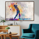 Watercolor Golf Swing Wall Art Canvas Print | Vibrant
