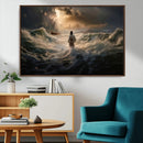 Jesus Walking on Water Wall Art Canvas Print - Religious