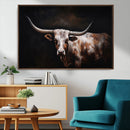 Texas Longhorn Wall Art Canvas Print | Western Ranch Decor |