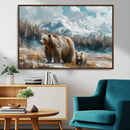 Bear and Baby Bear Wall Art Canvas Print