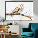 Barn Owl Wall Art on Branch | Stunning Canvas Print for