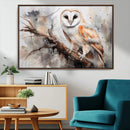 Barn Owl Wall Art | Watercolor Barn Owl Canvas Print |