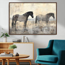 Vintage Horses Wall Art Canvas Print