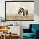 Chines Style Grunge Horses Wall Art Canvas Print