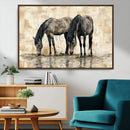 Chinese Style Abstract Black Horses Wall Art Canvas Print - by MyGreatCanvas | Canvas Wall Art Prints | Photo Prints & Wall Decor
